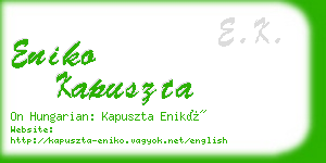 eniko kapuszta business card